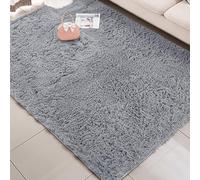 BUDINGHY Tapis de Salon Moelleux à Poils Longs 240 x 240 cm Ultra Doux Tapis Ultra Doux Décoration pour Decoration Salon, Chevet, Gris Clair