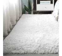 BUDINGHY Tapis Moderne 130 x 190 cm Moelleux Tapis Chambre Lavable Antidérapant pour Chambre à Coucher, Salon, Crèche, Blanc