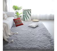 BUDINGHY Tapis Moderne 140 x 250 cm Lavable en Machine Tapis Moelleux de Salon Moelleux Facile à Nettoyer pour Chambre à Coucher, Cuisine et Salle à Manger, Gris Clair