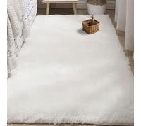 BUDINGHY Tapis Salon 140 x 200 cm Ultra Doux Tapis Chambre Facile à Nettoyer pour Salon, Chambre, Cuisine et d'enfant, Blanc