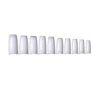budiniao 1 Set Faux Ongles Résistant À L'usure Manucure Autocollants Réglable Conception Unique Demi-Pâte Facile à Porter Magnifique Paster, Style français blanc