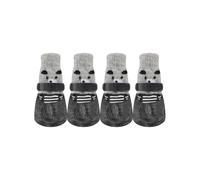 budiniao 4 pièces Chaud réfléchissant Chaussures pour Animaux de Compagnie Coton Pluie Neige Bottes Anti-dérapant Chaussettes Ensemble Bas Bois Dur intérieur extérieur, Le Noir, S