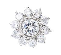 budiniao Broche élégante en cristal transparent, ornée d'une fleur unique et ravissante, idéale pour les femmes et les jeunes filles lors des fêtes de
