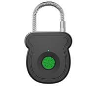 budiniao Cadenas à empreinte digitale intelligent, sûr et pratique, pour sacs à, bagages d'extérieur, cadenas empreinte digitale, noir