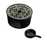 budiniao Chauffe-théière en céramique pour Le Camping et Les Pique-niques en extérieur, Servant également de réchaud pour Les Aliments et Le thé. Solution idéale pour Maintenir Une température, Noir