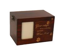 budiniao Coffret commémoratif pour Chat et Chien, avec Empreinte de Patte gravée, Texte et Empreinte de Patte gravés. Idéal pour Un Usage Personnel, 16 * 11 * 11cm