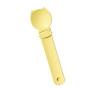 budiniao Distributeur de boulettes de Viande Frites pour Chat, Trou de Suspension de Queue pour Un Rangement Facile, Glisser et Presser complètement sans Laisser de résidus, Jaune