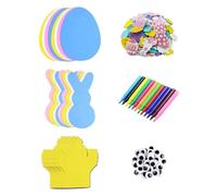 budiniao Ensemble d'autocollants en Mousse pour Pâques : stimule l'imagination des Enfants. Activités manuelles Amusantes pour la corations de Lapin, Poussin et œufs de Pâques.