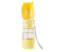 budiniao Gamelle de Voyage pour Chiens, Distributeur d'eau Portable pour toutous, Bouteille d'eau et Distributeur de Nourriture pour Chiens en déplacement, Pratique, Jaune