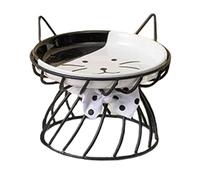 budiniao Gamelles d'eau surélevées en Fer pour Animaux de Compagnie, offrant stabilité et sécurité Lors du nourrissage. La gamelle et Le Support sont démontables et Difficiles à renverser, Noir