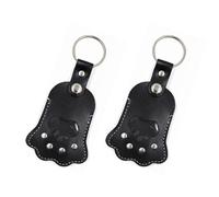 budiniao Lot de 2 chaînes de Rangement en Forme Patte Chat, Porte-clés pour Animaux Compagnie, en Cuir et Confortables, idéales pour Collectionner Les Chats et Les Chiens, Noir