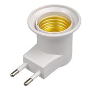 budiniao Prise LED salon couloir lumière adaptateur ABS ignifuge résistant à la chaleur E27 porte-ampoule avec interrupteur marche/arrêt prise ue