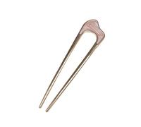 budiniao U forme bandeaux multicolore filles outil élégant style Clip femmes fourche queue de cheval quotidien mariage cheveux bâton utilisation féminine, Rose/Courbe