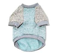 budiniao Vêtements Chemise Hiver Plus Chaud Gilet Pull Costumes Peluche Raglan Pull beauté pour Chiens Chihuahua Chiot Bouledogue, Vert Clair, L