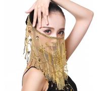 budiniao Voile de spectacle de danse indienne, charme et mystère, pour spectacles de danse, accessoires vestimentaires, accessoires en mousseline de soie, Jaune