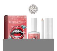 Buds à dents solides - Colle de dents à la mode | Party de bijoux dense coloré, cosplay, Halloween, look lumineux, application facile à toute sécurité | Décoration dentaire de pair de bricolage