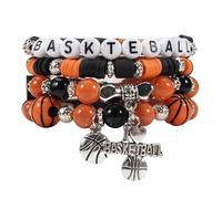 Budsmile Bracelets de Saint-Valentin pour femme - Bracelet de la Saint-Patrick - Drapeau des États-Unis - Arc-en-ciel - Pâques - Mardi Gras - Heishi, stretchy, Verre, Pas de gemme