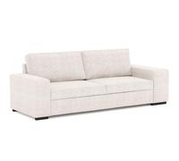 BUDWING Avery Canapé lit 3 places + 2 poufs Système de lit intégré, coussins amples, tissu 100 % polyester, style moderne, 248 x 117 x 90 cm (beige)