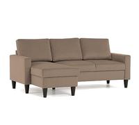 BUDWING Fox Canapé d'angle 3 Places Chaise Longue Reversible Gauche ou Droite (Taupe)
