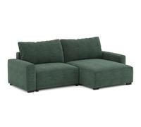 BUDWING Lauren Canapé-lit 3 Places - Chaise Longue Réversible avec Coffre - Style Moderne, Tissu Résistant 380 g/m² - 269x158x96 cm - Vert Sapin