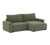 BUDWING Lauren Canapé-lit 3 Places - Chaise Longue Réversible avec Coffre - Style Moderne, Tissu Résistant 380 g/m² - 269x158x96 cm - Vert Forêt