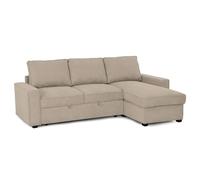 BUDWING - Nina - Canapé d'angle Convertible 3 Places Canapé Lit 3 Places avec Coffre De Rangement Intégré Coussins Confort Haut De Gamme, en Tissu Salon Décoration Maison