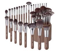 Bueart Design Lot de 26 pinceaux de maquillage professionnels avec étui, pinceaux pour le visage et les yeux pour fond de teint, poudre, contour, fard à joues, fard à paupières