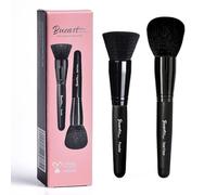 Bueart Design Total Face M8 Pinceau de maquillage arrondi à 360° avec pointe plate Idéal pour un réglage, une cuisson et une application de poudre bronzante sans effort