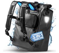 Büchel 3in1 Sacoche de vélo pour Porte-Bagages, utilisable comme Sac à Dos, Sac à bandoulière ou Sacoche de Porte-Bagages | Sacoche de vélo imperméable et réfléchissante | capacité de 22 L