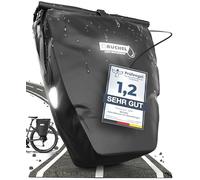 Büchel Sacoche de vélo pour Porte-Bagages I 25.4 L - 100% étanche I avec poignée et bandoulière I Sacoche de vélo pour Porte-Bagages, Sacoche de Porte-Bagages, sacoches de vélo arrière