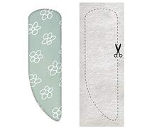 Buegeltischueberzug.com Set | Housse de table à repasser asymétrique avec support (couleur verte) (A-XXL, molleton)