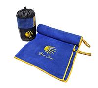 Buen Camino Serviette en microfibre 120x60 cm,Serviette de voyage pour le chemin de Saint-Jacques,Très absorbante,Ultra légère,Séchage rapide,Petite taille,Pochette douce,En éponge, antibactérienne