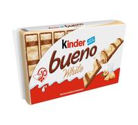 BUENO - Barres Chocolatées Blanc Noisette KINDER | Saveurs onctueuses et croquantes | Idéales pour les pauses gourmandes | 10 barres - 390g | LOT DE 3