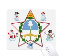 Buenos Aires Argentina National Emblem Christmas Snowman Family Star Mouse Pad