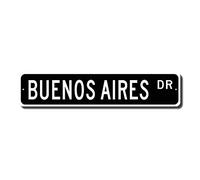 Buenos Aires Buenos Aires Panneau de rue pour extérieur 10,2 x 40,6 cm