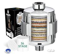 Buenotec Filtre de douche à 36 niveaux avec vitamine C E pour eau dure, filtre anti-calcaire avec 2 cartouches filtrantes pour éliminer le chlore et les métaux lourds, améliore la santé de la peau et
