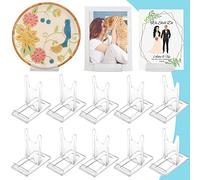 BUENTYA 10 PCS Support de Présentation Réglable Transparent Supports de Plaque Affichage en Plastique Chevalets Transparents Présentoir de Livre 11.5*11*6cm pour Menu, publicité, Assiette, Photo