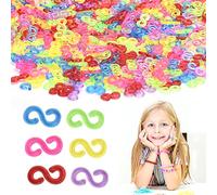 BUENTYA 1000 PCS Attache Bracelet Élastique Loom Bands S Clips en Plastique Kit de Loom Bands Coloré S Clips Connexion Multicolore S-Attaches pour Bracelet Collier Tricot, DIY(1.2 * 0.6 * 0.2cm)