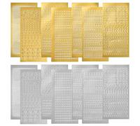 BUENTYA 14 Feuilles Autocollant Lettre Alphabet en PVC, Autocollants Scrapbooking Or, Stickers Lettres Adhesives Argentés, 7 Motifs Autocollants Décoratifs pour Messages, Cadeaux, Carnets, Bougies