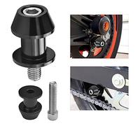 BUENTYA 2 PCS 8MM Curseur de Cadre Moto en Alliage d'Aluminium Bobines Vis du Bras Noir Universel CNC Vis du Bras Oscillant Moto pour Moto, Culbuteur Arrière Fileté(43 * 24mm)