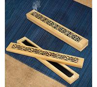 BUENTYA 2 PCS Boîte Porte-Encens en Bois Bambou Boîte Bâtons d'Encens Sculpté Boîte d'Encens à Brûler Rectangulaire Boîte d'Encens Vintage pour Méditation, Yoga, lecture, Salon de Thé(23.5*3.5*2.3cm)