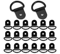 BUENTYA 20 PCS Anneaux D'arrimage en D en Fer, Anneaux d'Arrimage Moto, Accessoire Remorque Solid, Anneaux de Montage en D, Anneau de Fixation pour Navires, Camions, Entrepôts, Machines (Noir)