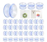 BUENTYA 20 PCS Ventouses Double Face Transparent, Ventouses Antidérapantes Plastique PVC, Tapis Antidérapants de Verre Diamètre 2cm, Ventouses Fixes pour Verre, Miroir, Table, Décorations Suspendues