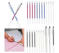 BUENTYA 25 PCS Recharges Stylos Effaçables à La Chaleur avec 5 Étui à Stylo Couture Tissu Effacable a La Chaleur 5 Couleurs Marqueur Textile Crayon pour Couture Vêtements Courtepointe Tailleur