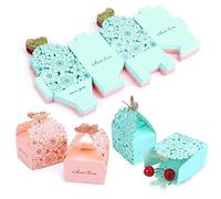 BUENTYA 30 PCS Boîte à Bonbons en Papier Boite à Dragées Baptême Papillon Boîte Cadeau Mariage Rose Boîtes Cadeaux Vides Coffret Bonbon pour Anniversaire, Mariage, Noël, Fête,Chocolat (Bleu et Rose)