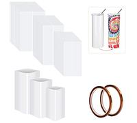 BUENTYA 30 PCS Film Rétractable de Transfert de Chaleur en PET Films Thermorétractables de Tasse 3 Tailles avec 2 Rouleaux Chauffant Sublimation pour Décoration, DIY, Tasses, Bouteilles, Artisanat