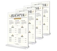 BUENTYA 4 PCS Présentoir de Table a6 Acrylique Porte Visuel A6 Transparent Support Menu Double Face Porte Affiche en T Présentoirs Vertical de Table pour Annonces, Photos, Menus, Flyers(15*10cm)