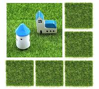 BUENTYA Lot de 5 mini gazon artificiel - Tapis de gazon artificiel - 15 x 15 cm - Imitation gazon artificiel - Miniature - Tapis d'herbe - Décoration d'herbe pour bricolage et décoration