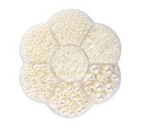 Buer Homie 5600 Demi Perles A Coller, 2/3/4/5/6/8/10 Mm Perle A Coller, Perle Ronde Plate (Blanc)
