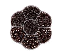 Buer Homie 5600 Demi Perles A Coller, 2/3/4/5/6/8/10 Mm Perle A Coller, Perle Ronde Plate (Couleur du café)